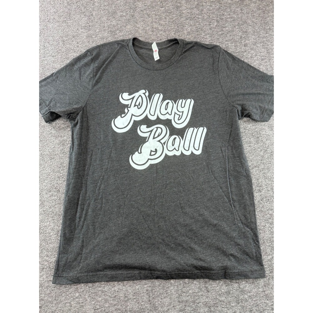 Bella Canvas Play Ball Graphic Tee Charcoal Gray Heather T-Shirt XL